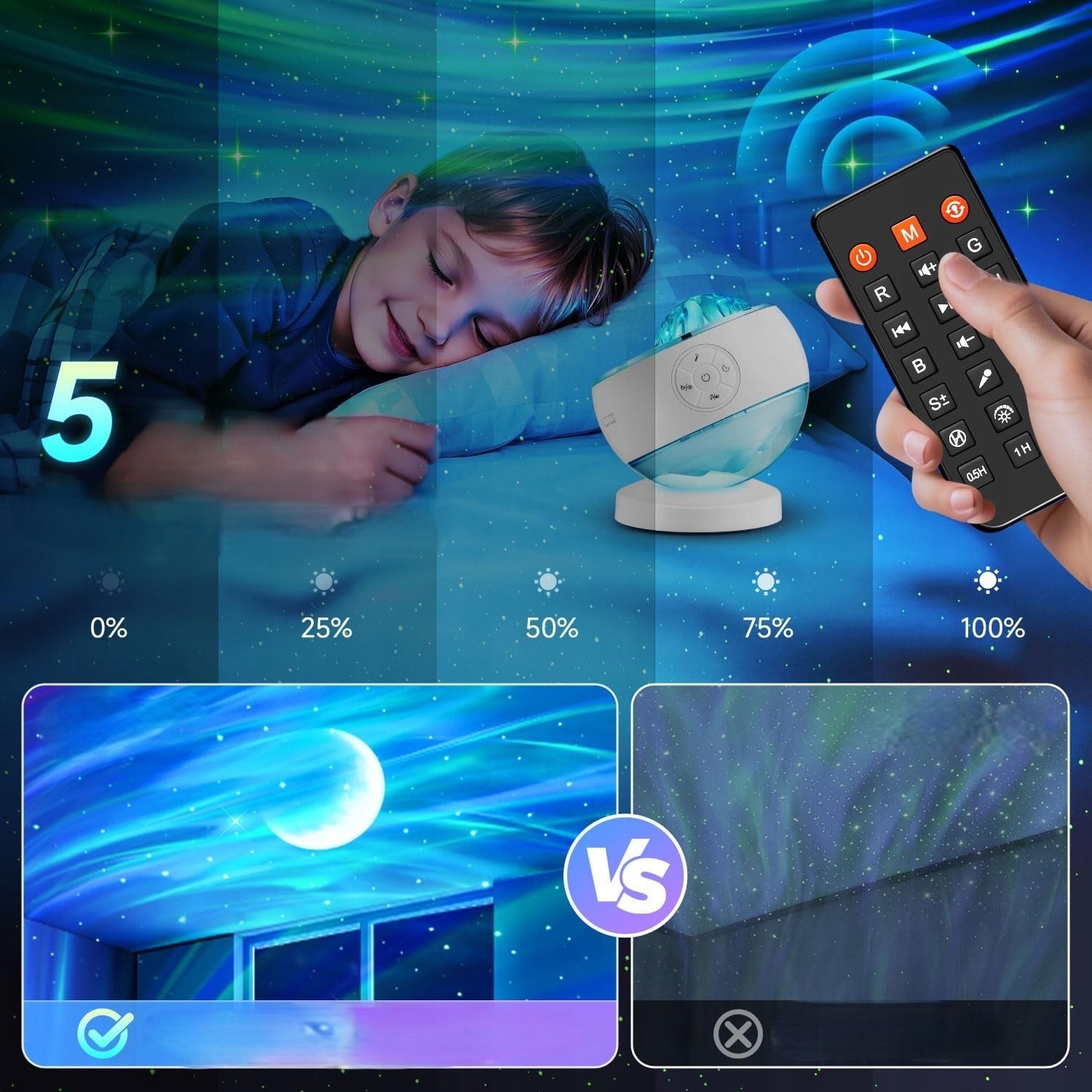 Projektor Gwiazd Głośnik Bluetooth Lampka Nocna Projektor Z Muzyką Pilot