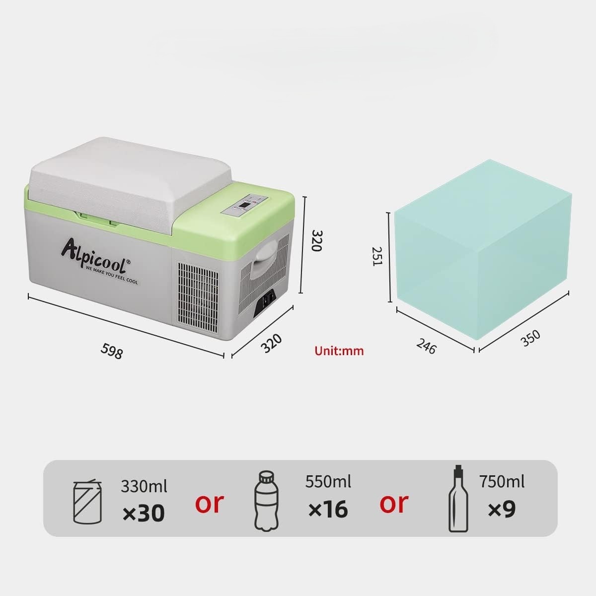 Lodówka Kompresorowa 20L 12/24/230 Z Funkcją Zamrażarki Turystyczna Kemping