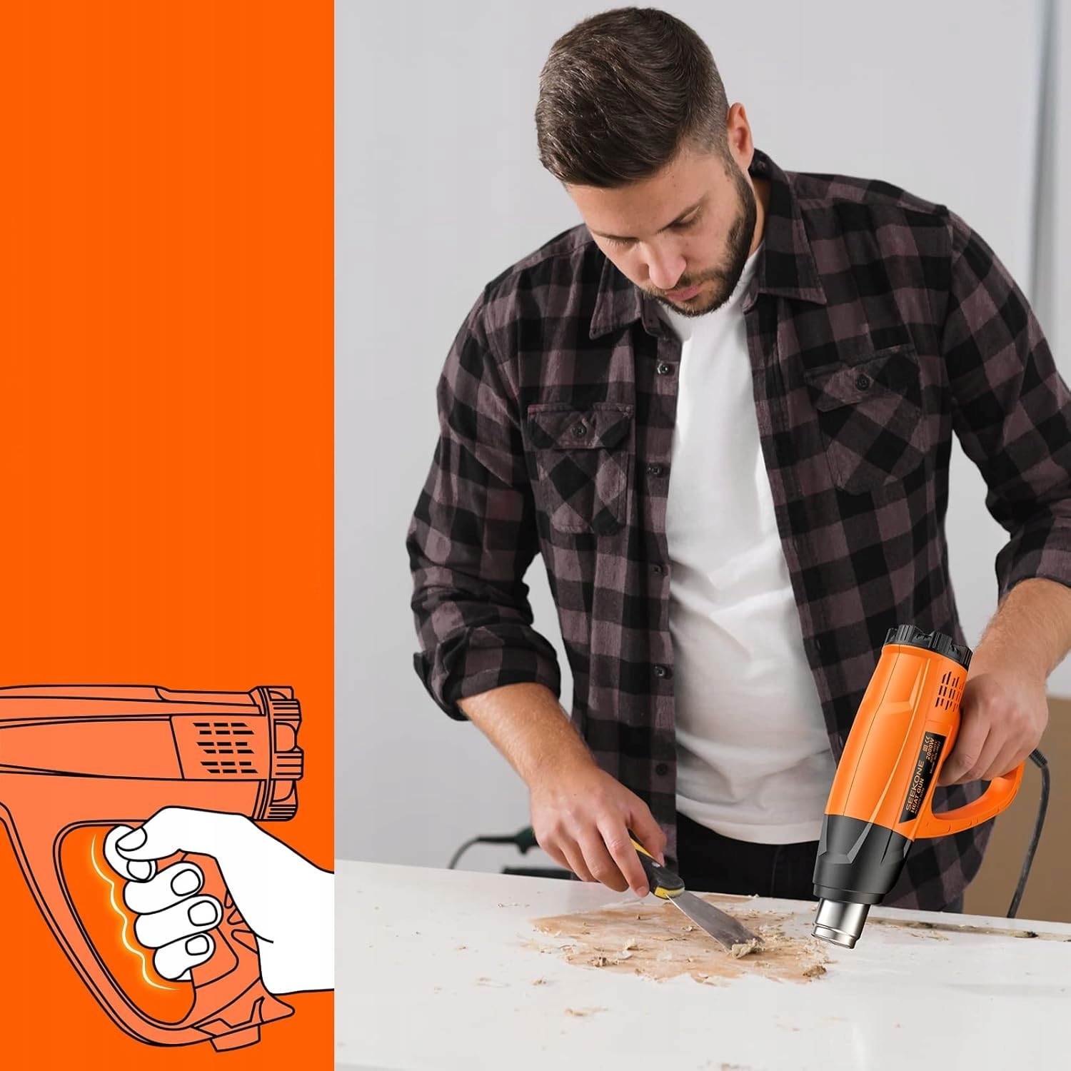 Opalarka Elektryczna 2 Biegu Regulacja Temperatury 200W Mocna