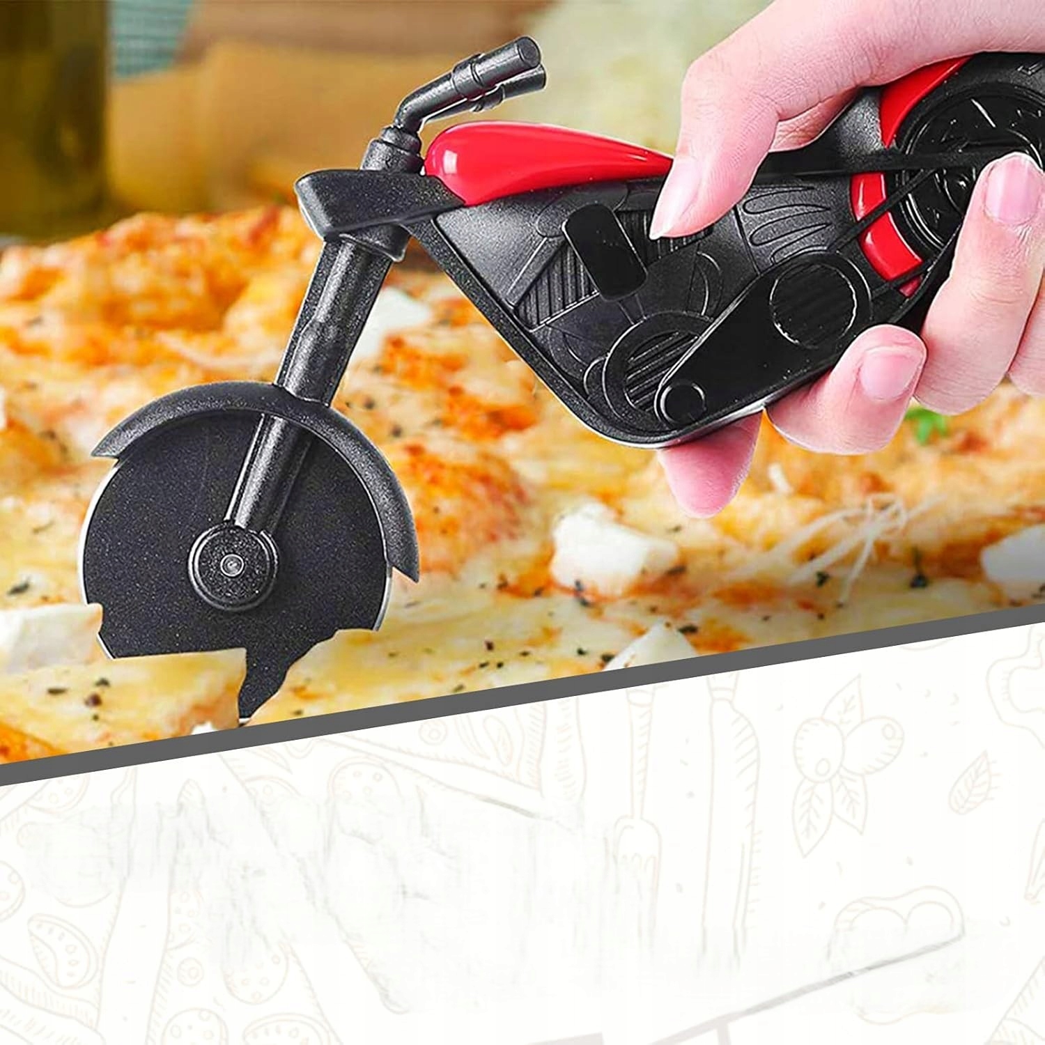 Nóż Do Pizzy Krojenia Krajalnica Radełko Stal Nierdzewna Ostry Motocykl