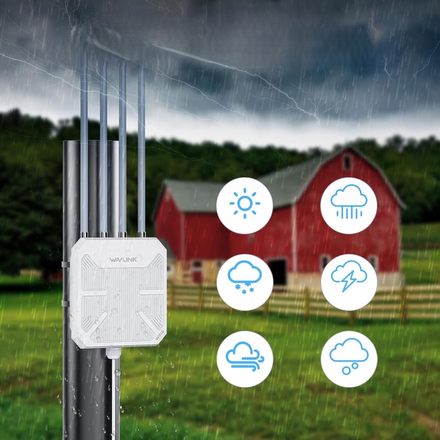 Wzmacniacz Sygnału Wifi Zewnętrzny Wlan Poe Ip67 Router 5Ghz / 2.4Ghz