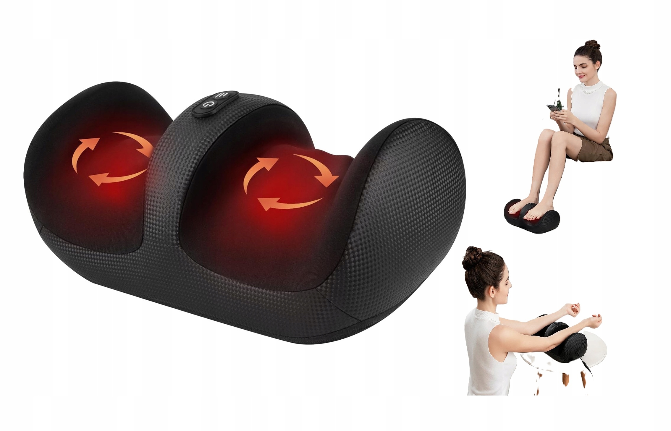 Masażer Do Stóp I Łydek Przedramiona Shiatsu Podgrzewaniem Elektryczny Rolk