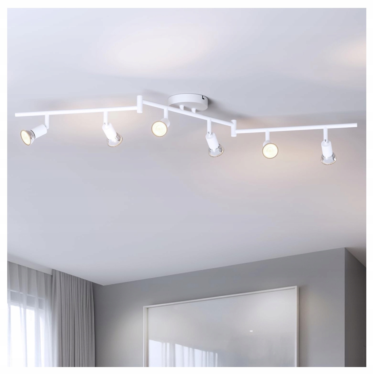 Lampa Sufitowa Oprawa Halogenowa 6X Gu10 Spot Ruchoma Regulowana Reflektor