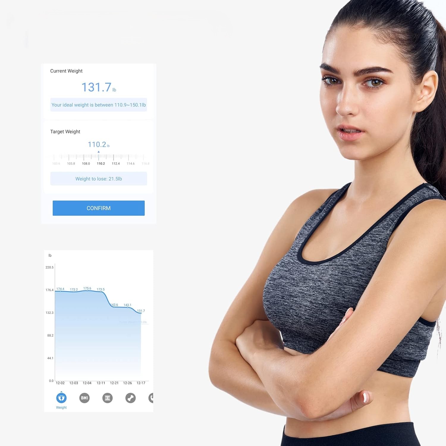 Waga Łazienkowa Elektroniczna Analityczna 13 Pomiarów Lcd Sportowa Aplikacj