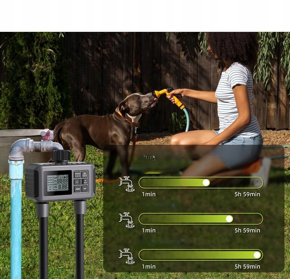 Elektroniczny Sterownik Nawadniania Programator Wody Zawór Czasowy 2 Sekcje