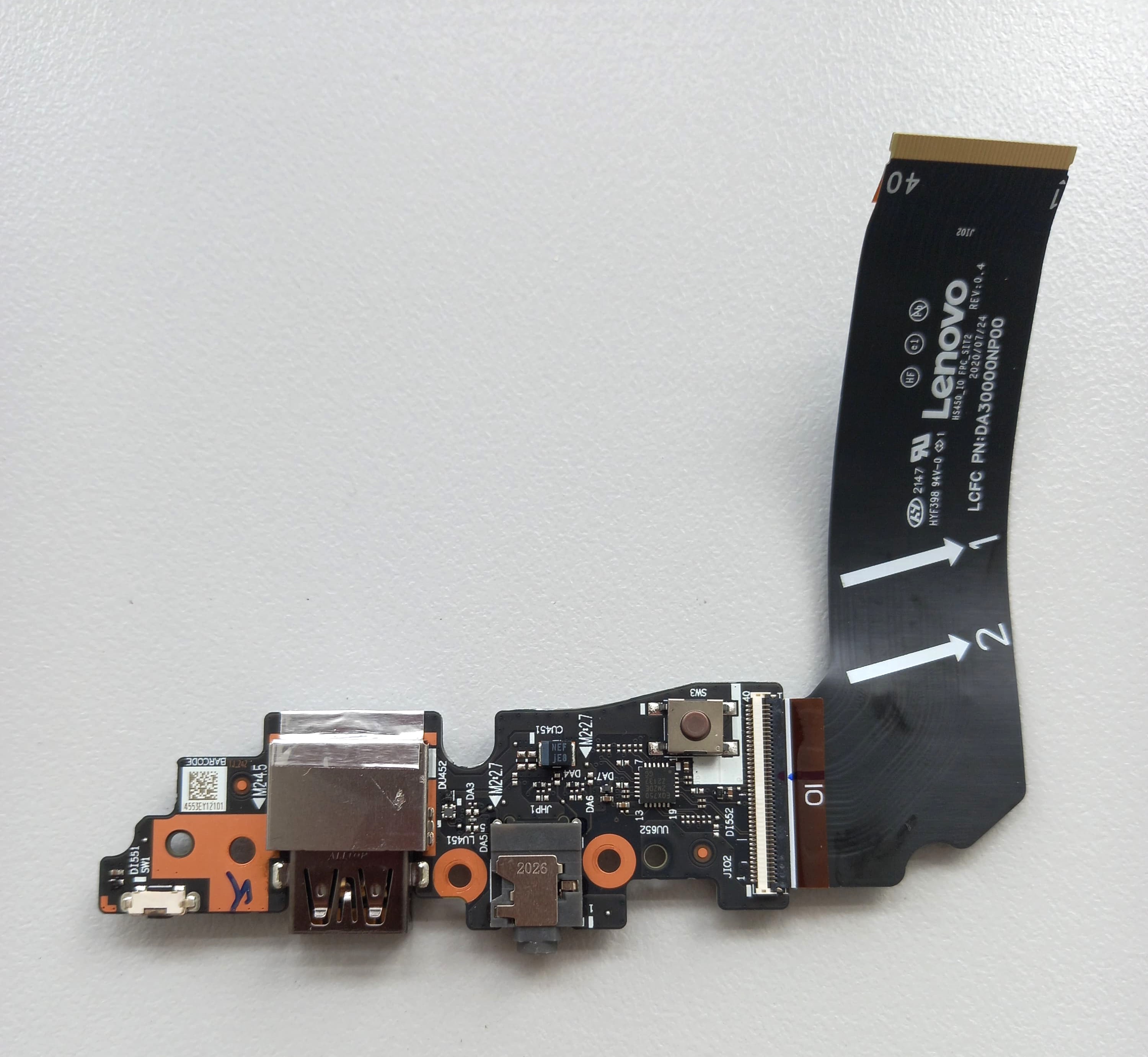 Lenovo Yoga Slim 7 Pro 14ACH5 O USB Audio Power Button Board DA30000NP00