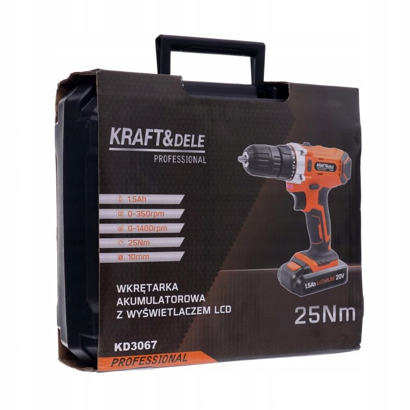 WKRĘTARKA WIERTARKA AKUMULATOROWA 20V LI-ION 2X AKU LCD WALIZKA KD3067