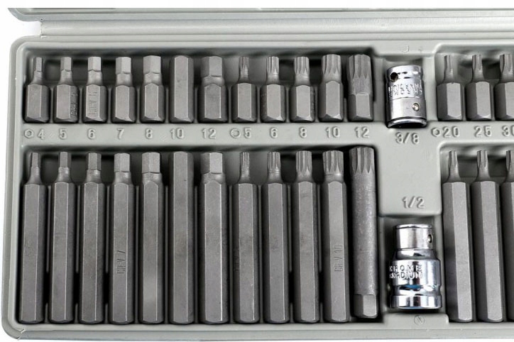 BITY ZESTAW BITÓW HEX TORX SPLINE IMBUS 40EL. CR-V KLUCZE WALIZKA KD10219