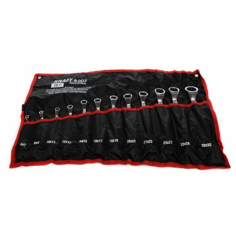 Zestaw Klucze 2 Stronne Oczkowe Odgięte Kraft&Dele 12 Elementów Kraft&Dele