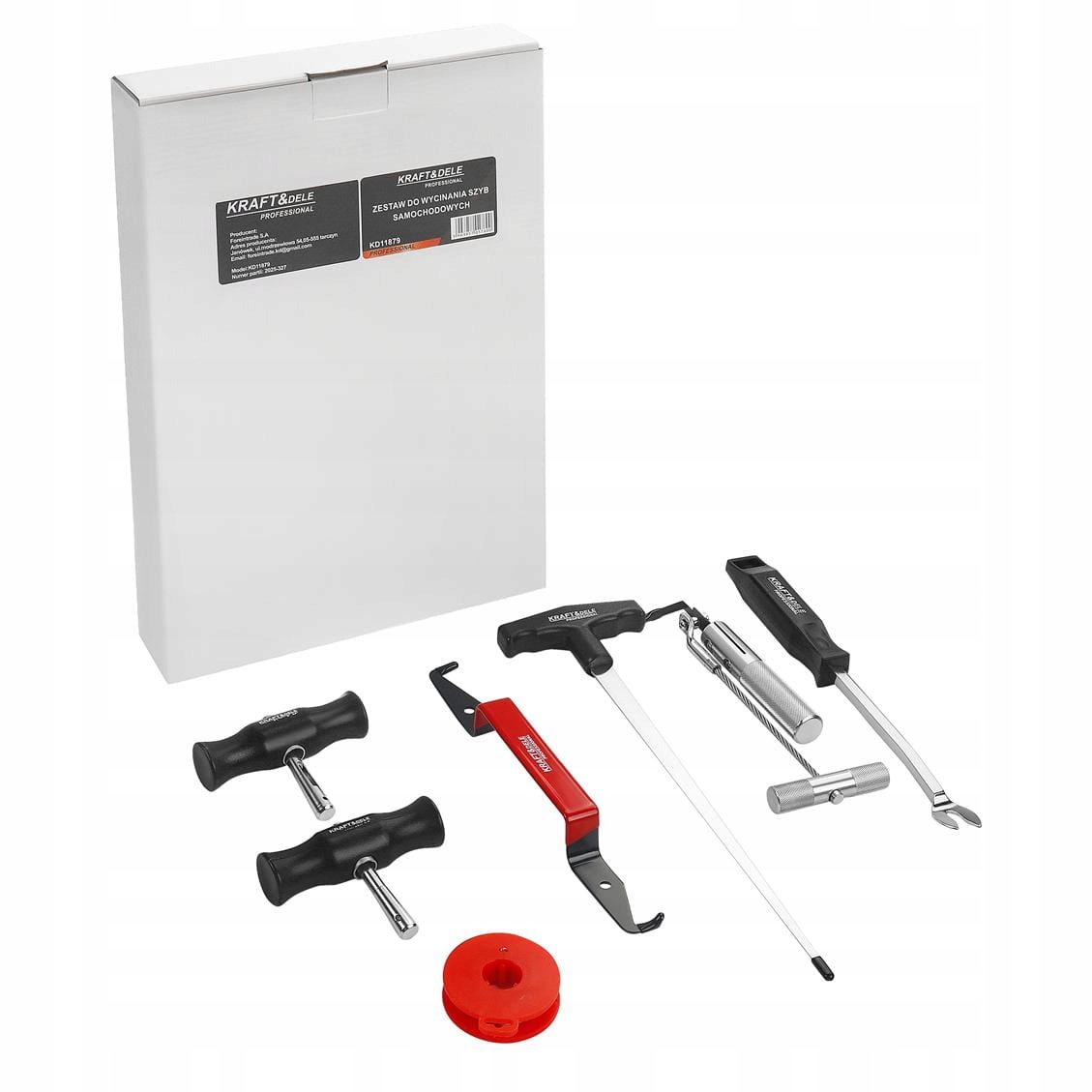 Zestaw do Wycinania Szyb Samochodowych 7 Elementów Etui Kraft&Dele