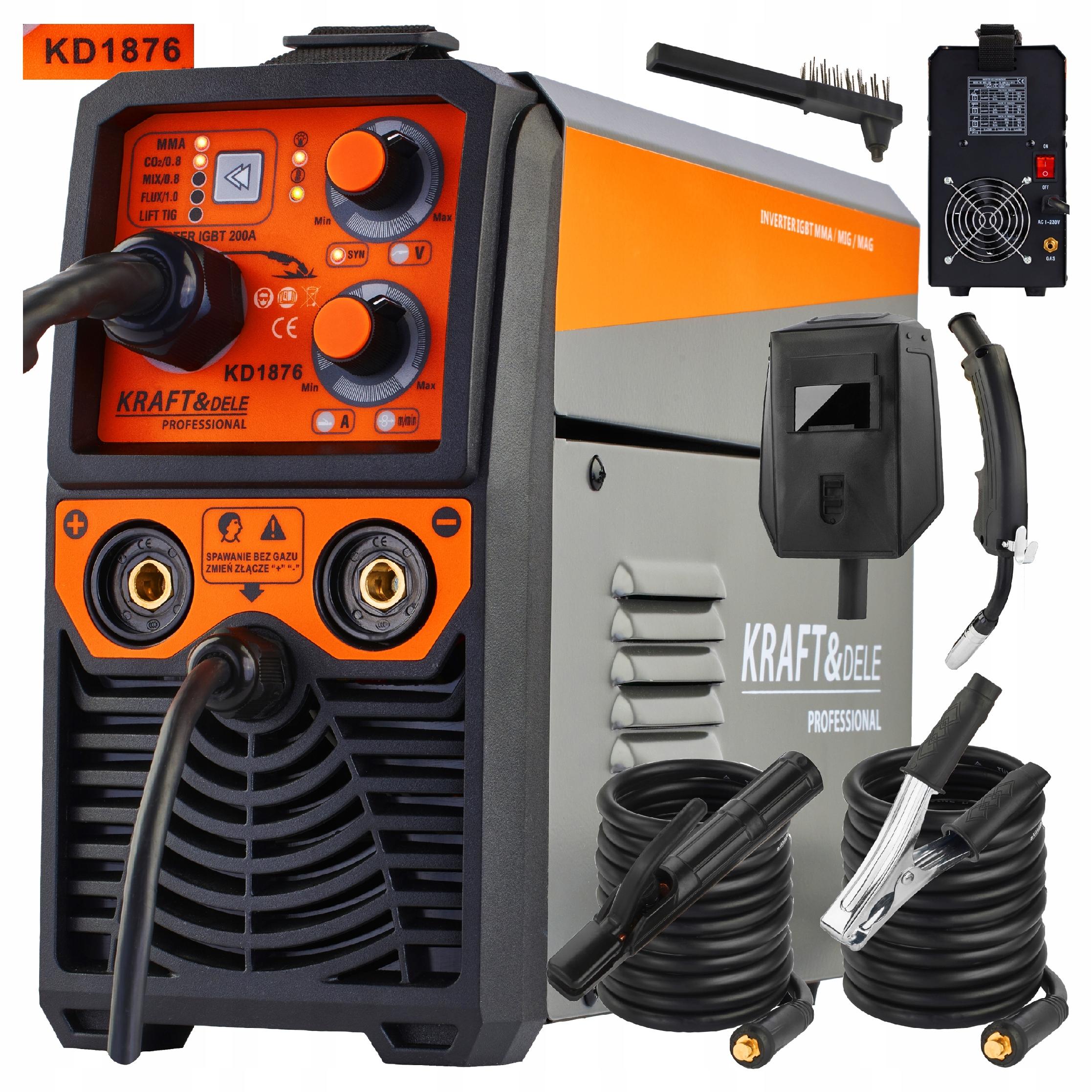Spawarka Inwertorowa Kraft&Dele 20-330 A MIG MAG MMA FLUX 4w1