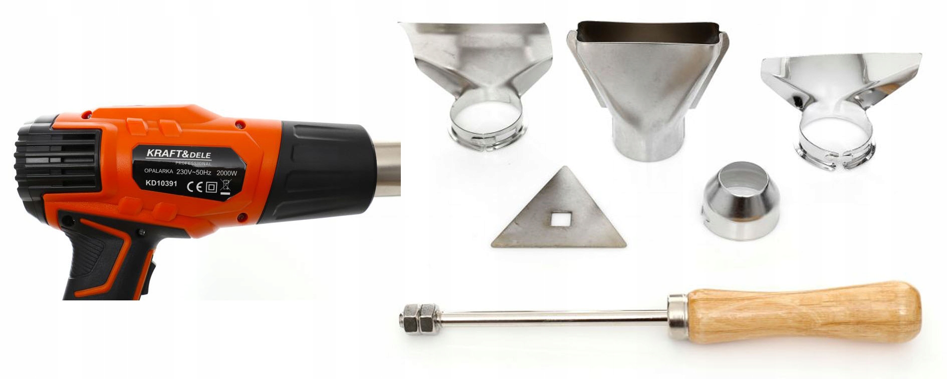 Opalarka Elektryczna 2 Tryby Pracy 2000 W 230 V 550 °C Kraft&Dele