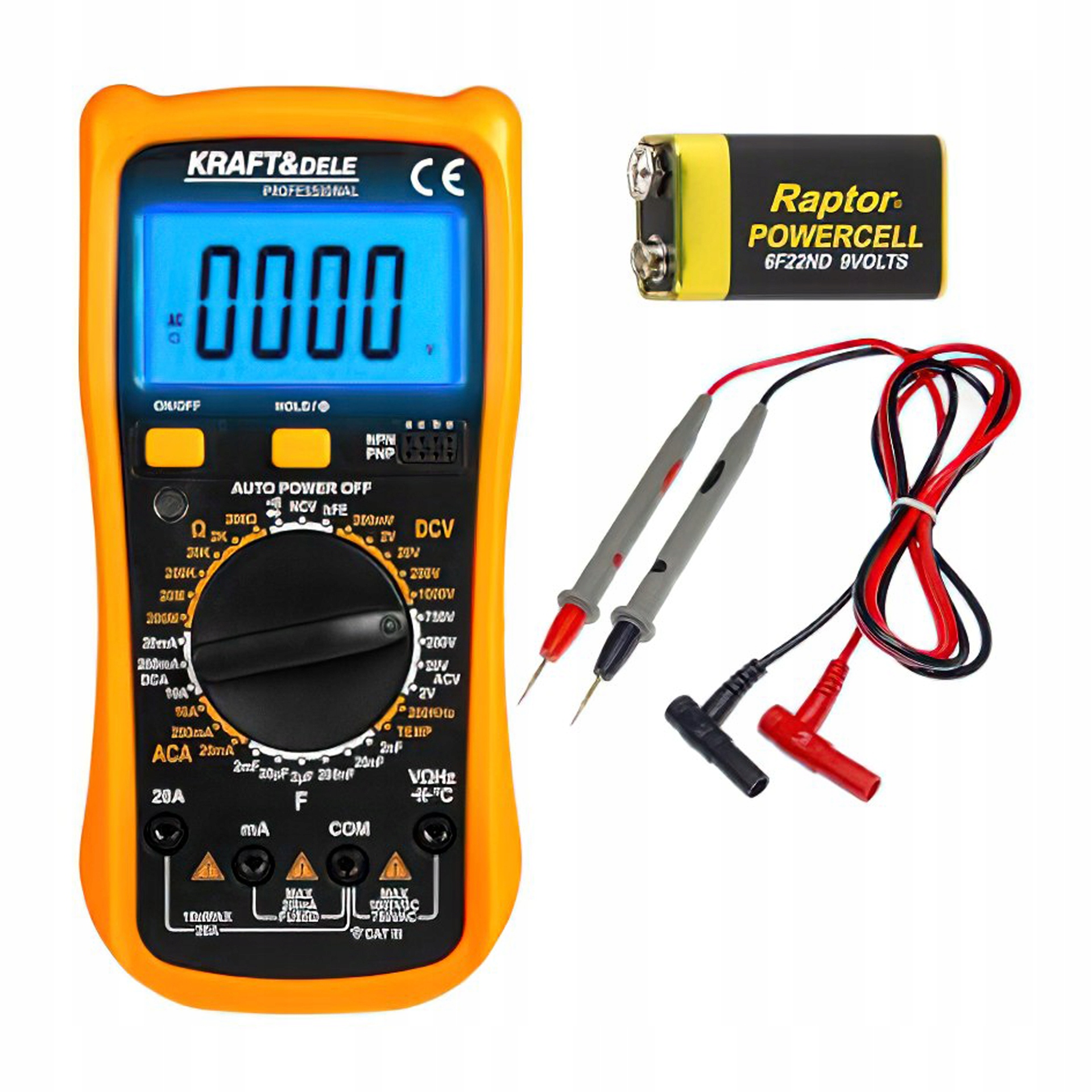Multimetr Miernik Cyfrowy Uniwersalny Woltomierz LCD Kraft&Dele