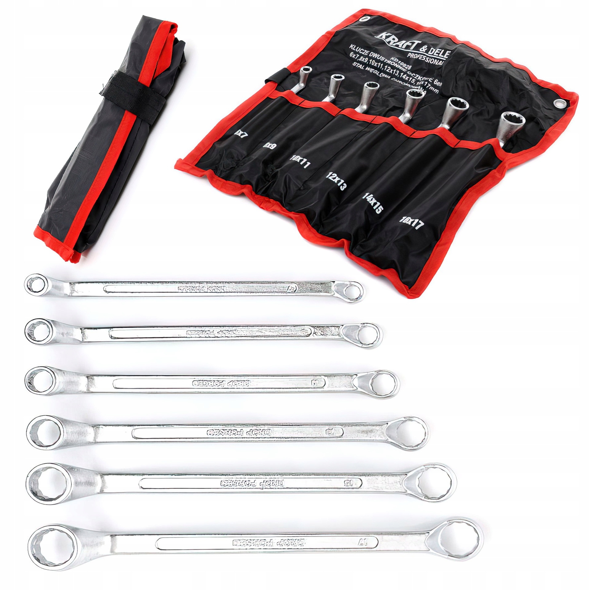 Zestaw Etui Klucze 2 Stronne Oczkowe 6 Elementów 6-17 mm Kraft&Dele