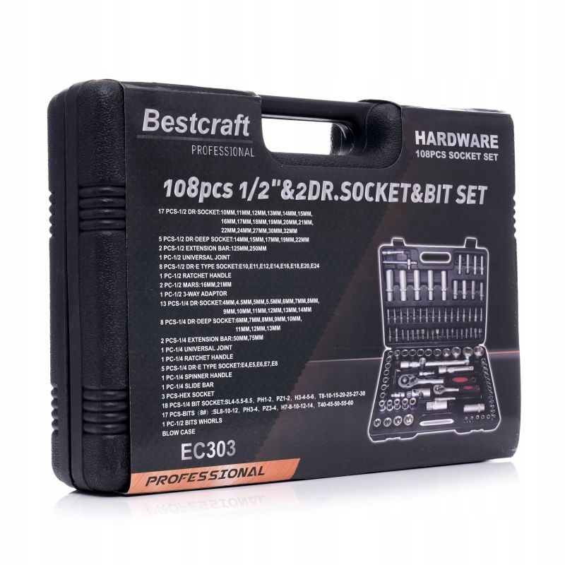 Zestaw Kluczy Nasadowych 108 Elementów Kraft&Dele