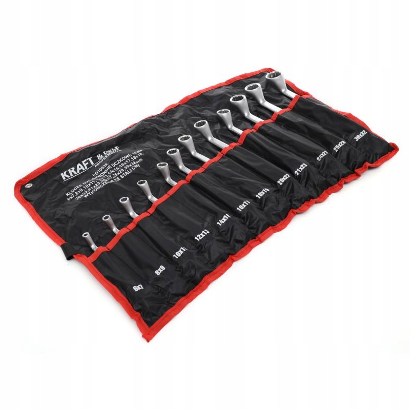 Zestaw Klucze 2 Stronne Oczkowe Kraft&Dele 12 Elementów