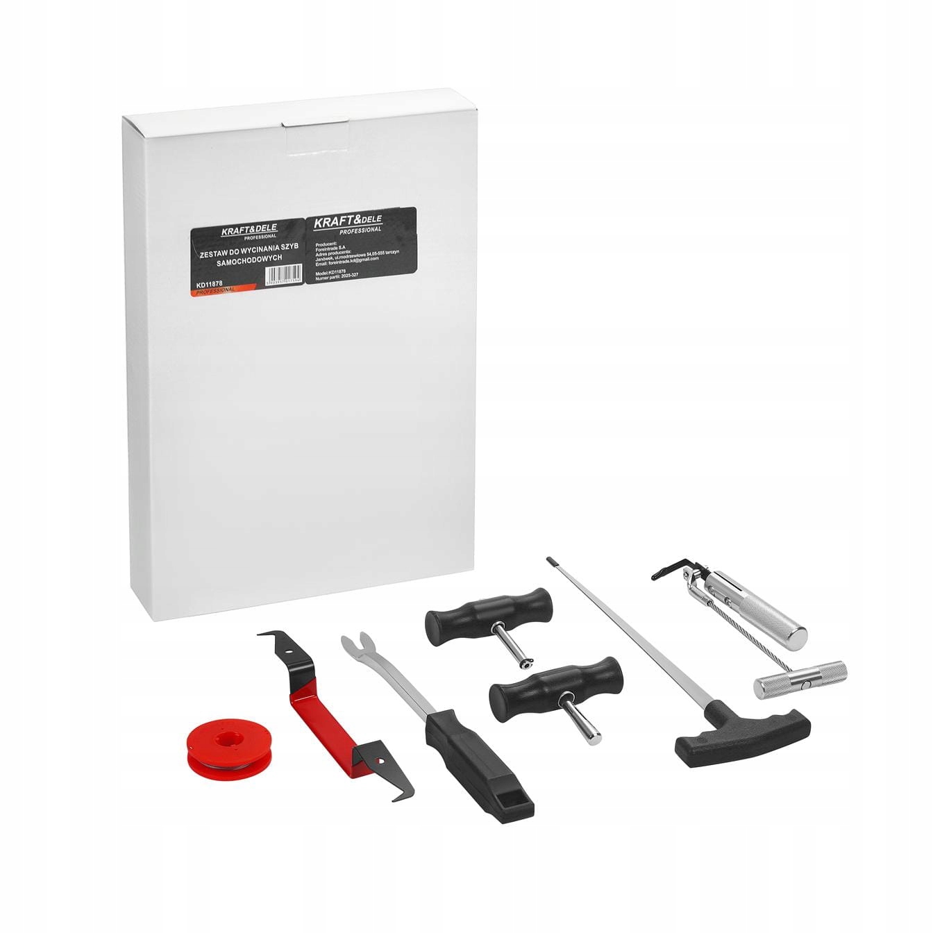 Zestaw do Wycinania Szyb Samochodowych 7 Elementów Kraft&Dele