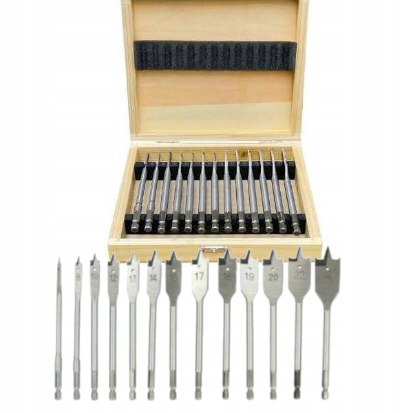 WIERTŁA DO DREWNA PŁASKIE ŁOPATKOWE 6-25MM ZESTAW