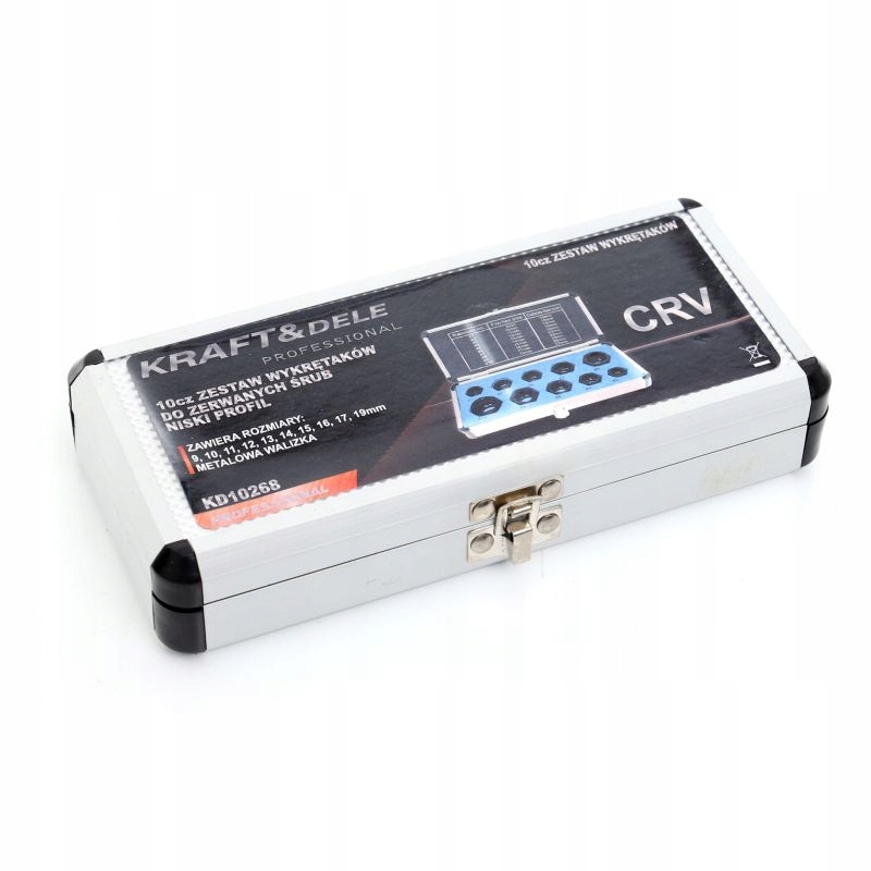 WYKRĘTAKI NASADKI DO ZERWANYCH USZKODZONYCH ŚRUB WALIZKA 10 SZT KRAFT&DELE