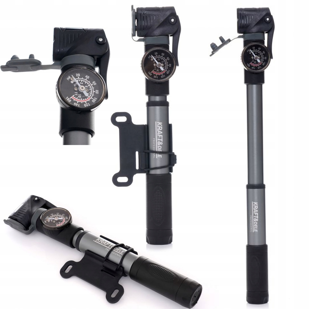 Pompka Ręczna Rowerowa z Manometrem 25 x 250 mm Kraft&Dele KD11823