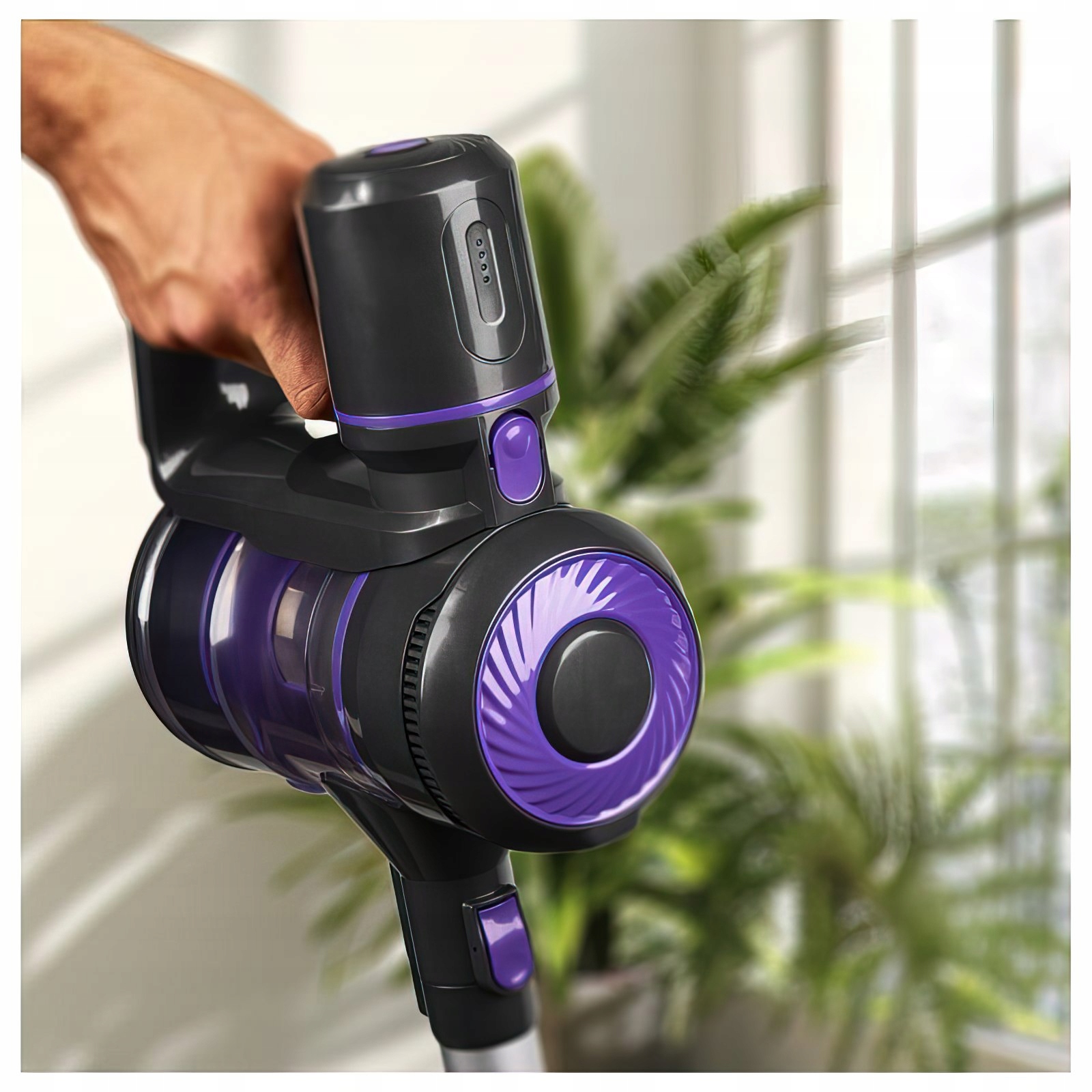 Bezprzewodowy Odkurzacz Pionowy LED 0,8L Fioletowy 2200mAh Kraft&Dele