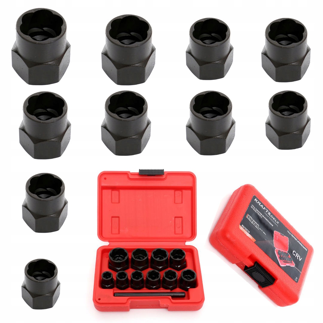 Wykrętaki Wykręcające do Zerwanych Śrub Wysoki Profil 10 sztuk Kraft&Dele