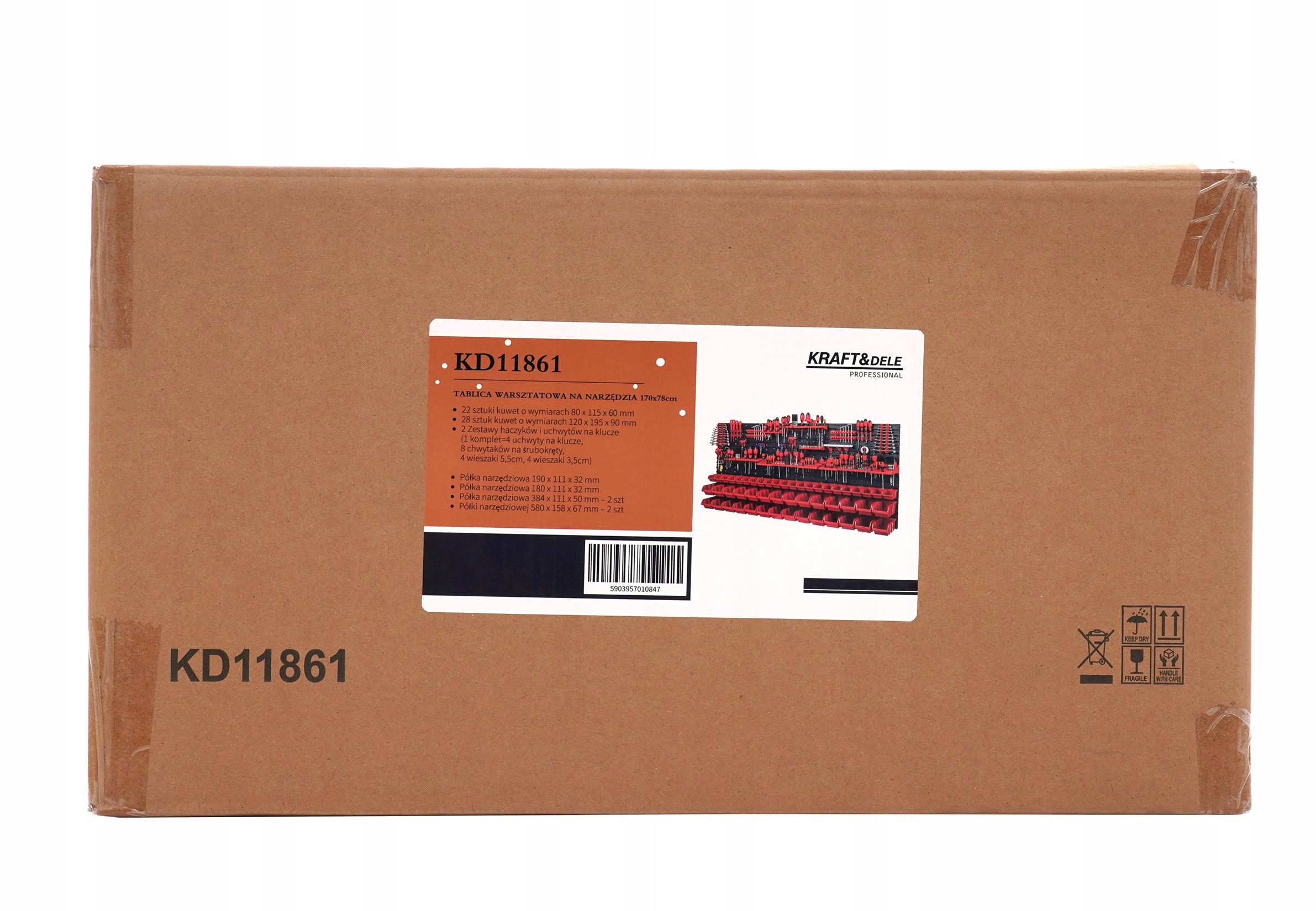 Tablica Warsztatowa Ścianka Narzędziowa 170x78cm Pojemnik Zestaw KD11861