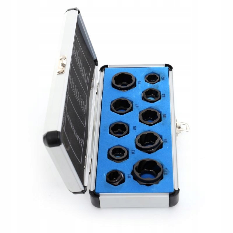 WYKRĘTAKI NASADKI DO ZERWANYCH USZKODZONYCH ŚRUB WALIZKA 10 SZT KRAFT&DELE