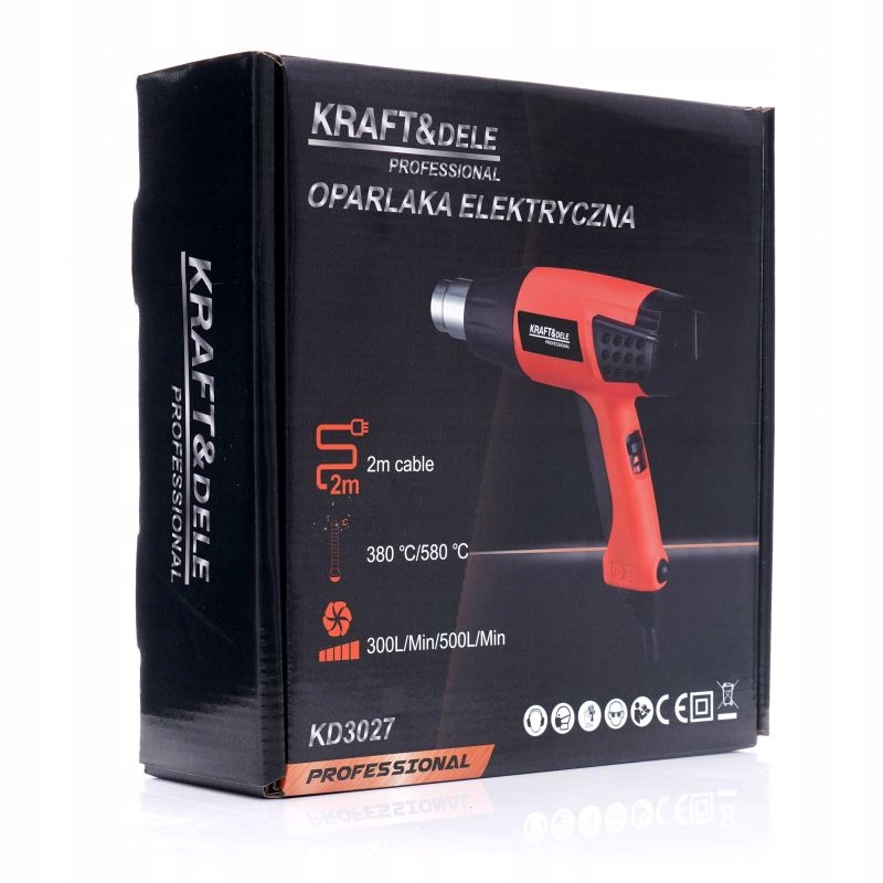 OPALARKA ZGRZEWARKA ELEKTRYCZNA 230V 580C 2000W 2 BIEGI 4 DYSZE KD3027