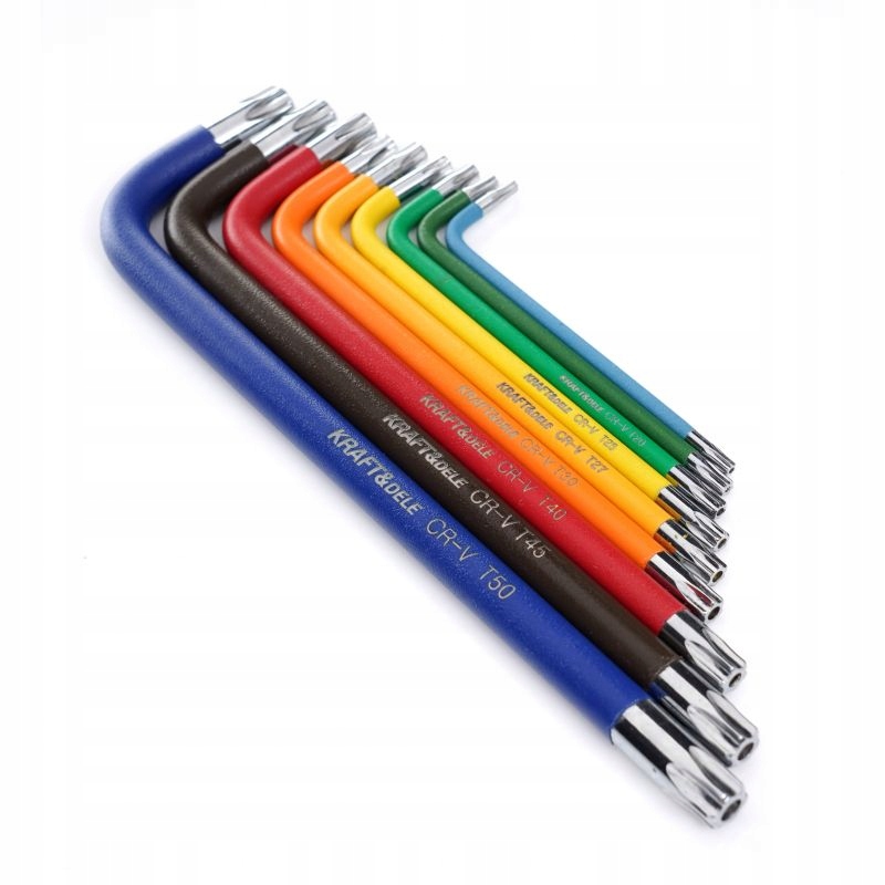 ZESTAW KOLOROWYCH IMBUSÓW TORX 9 EL. KRAFT&DELE