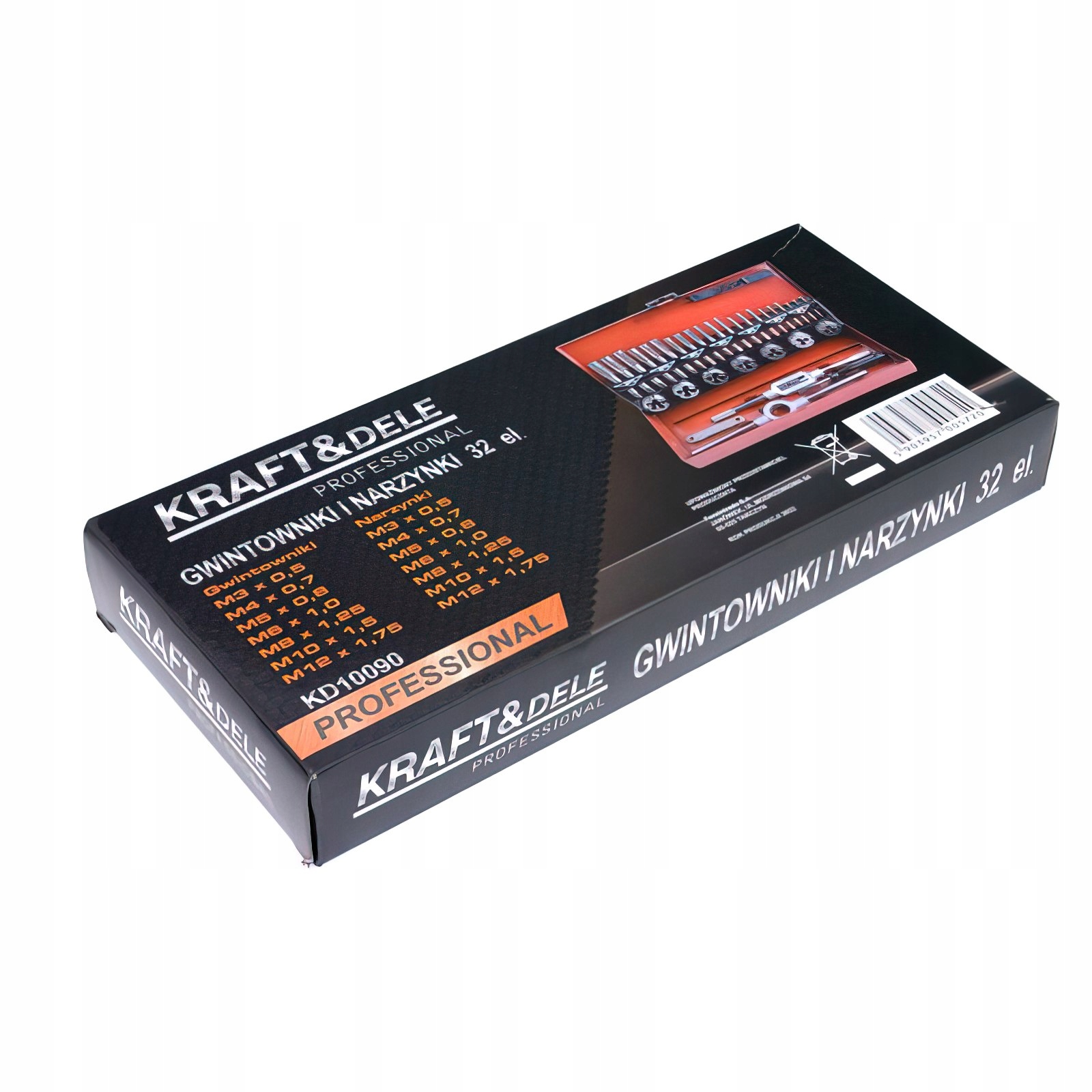 Zestaw Gwintowniki i narzynki Kalibrowniki 32 Elementy 0,5-1,75 Kraft&Dele
