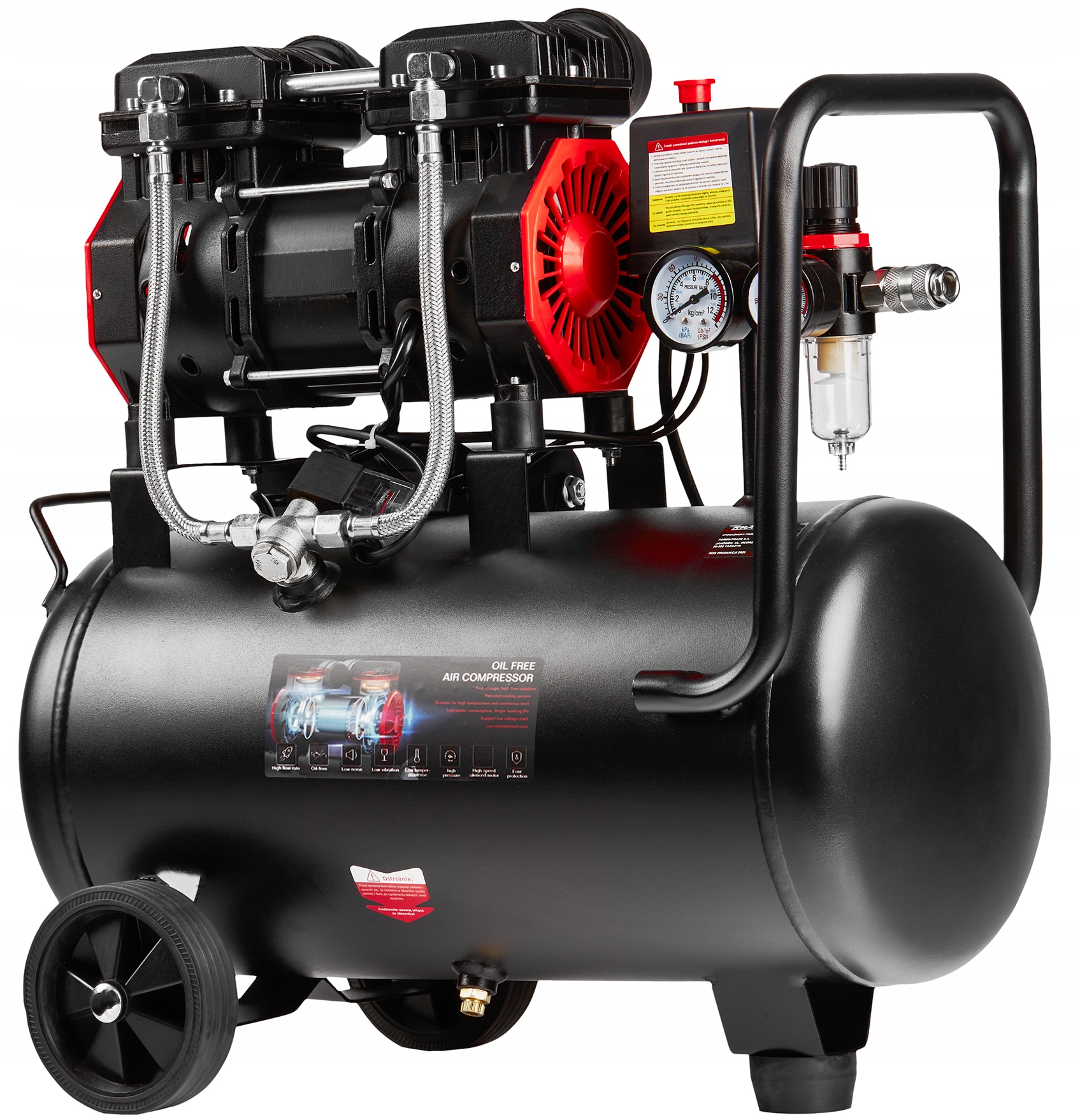 Kompresor Bezolejowy Kraft&Dele 8 Bar 50L 150W 2800 obr/min.