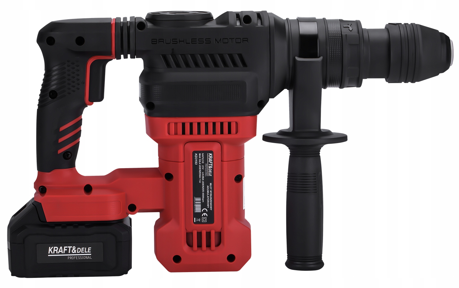 Młot Udarowy SDS Plus 7,5J Akumulatorowe 4Ah 21V Kraft&Dele