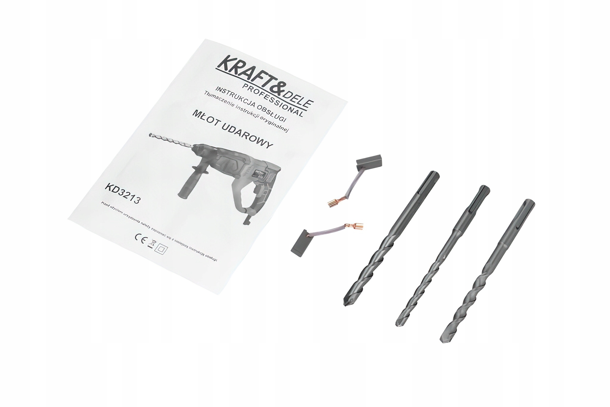 Młot Udarowy 2600W 230V SDS-PLUS 4J 5200 BPM 1470 RPM 3w1 Kraft&Dele