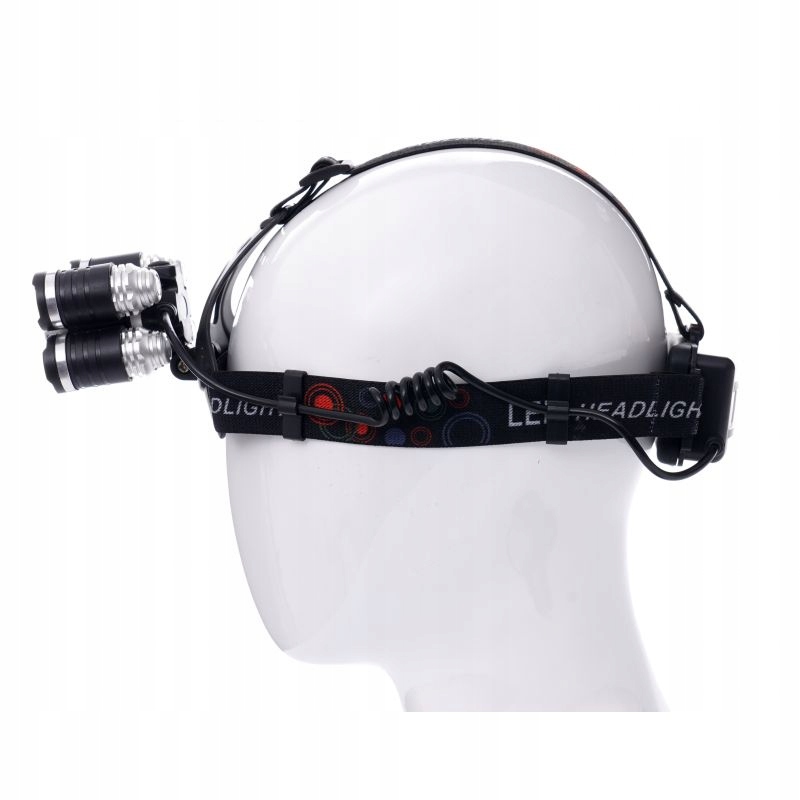 LATARKA CZOŁOWA CZOŁÓWKA LAMPKA T6 LED AKUMULATOROWA 5 DIOD KD1247