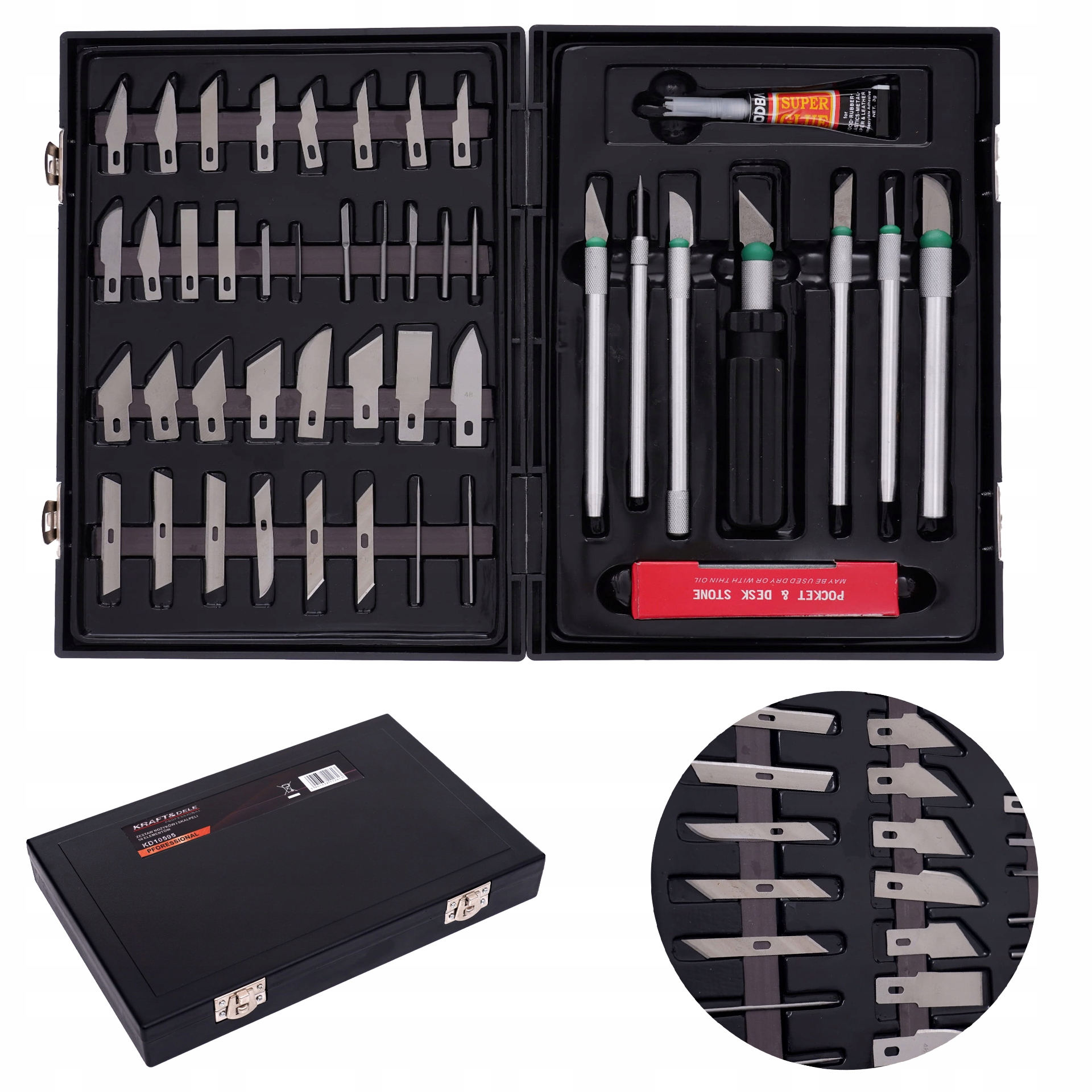 Nożyki modelarskie precyzyjne zestaw 56 elementów