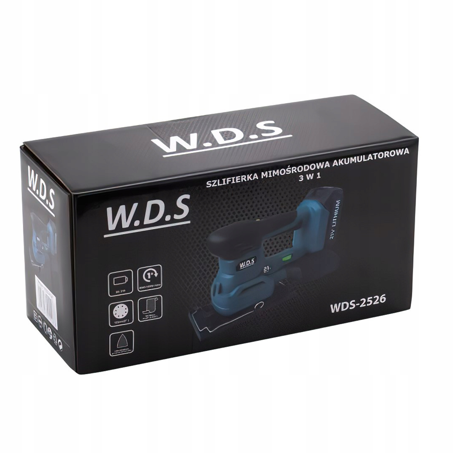 Szlifierka 3W1 Mimośrodowa Akumulatorowa + Bateria 3Ah Ładowarka W.D.S.