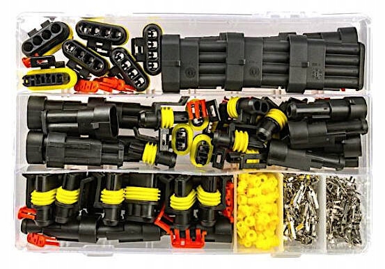 ZESTAW ZŁĄCZEK WTYCZEK KOSTEK HERMETYCZNYCH 352 ELEMENTY KRAFT&DELE