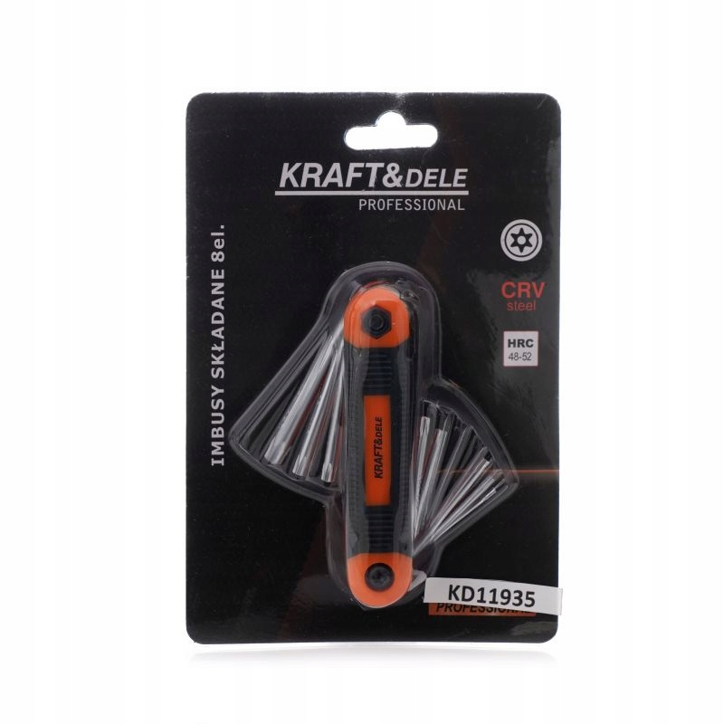 Zestaw Imbusów Składanych 8 sztuk elementów HEX Kraft&Dele KD11935
