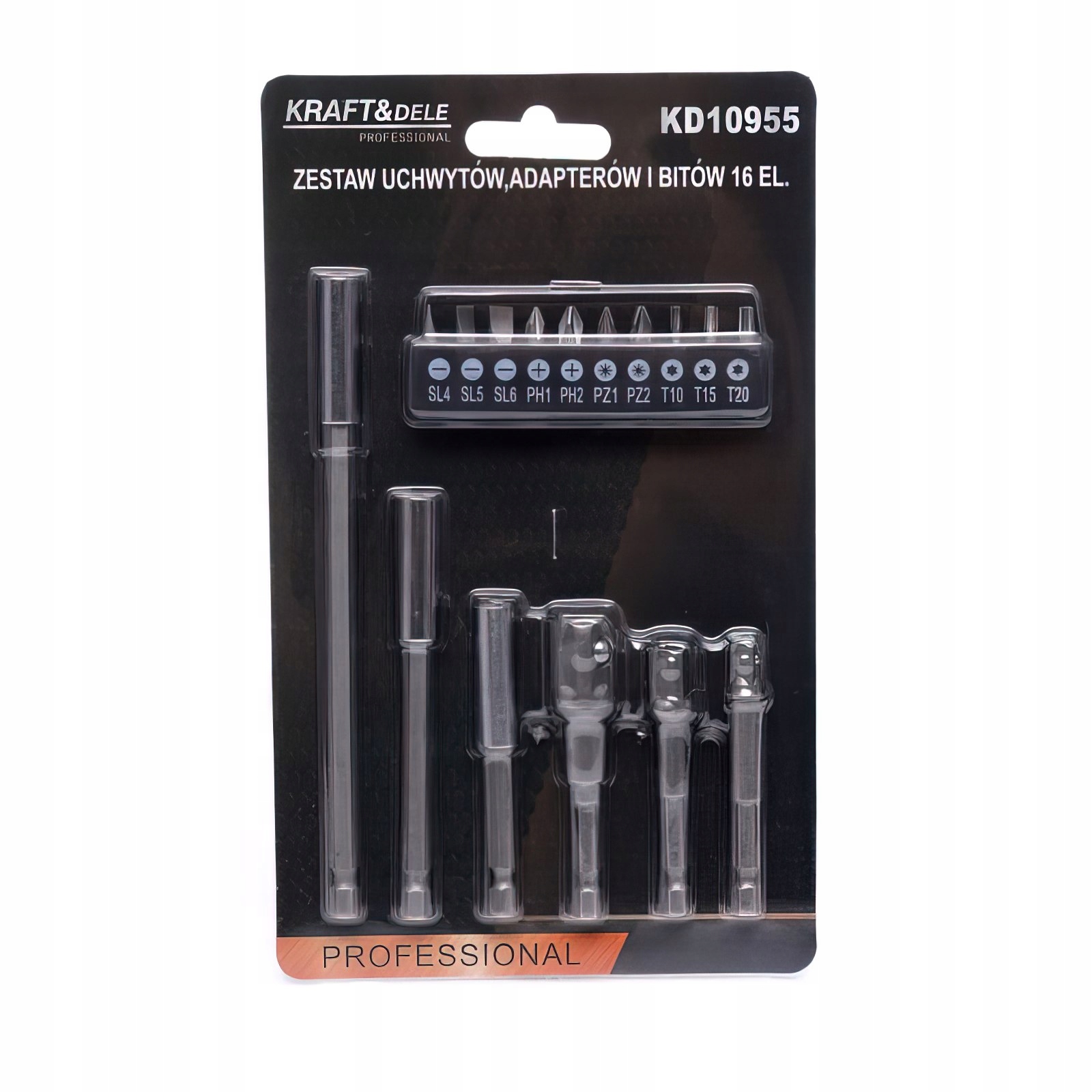 Zestaw Uchwytów Adapterów Bitów Przedłużki 16 Elementów Kraft&Dele