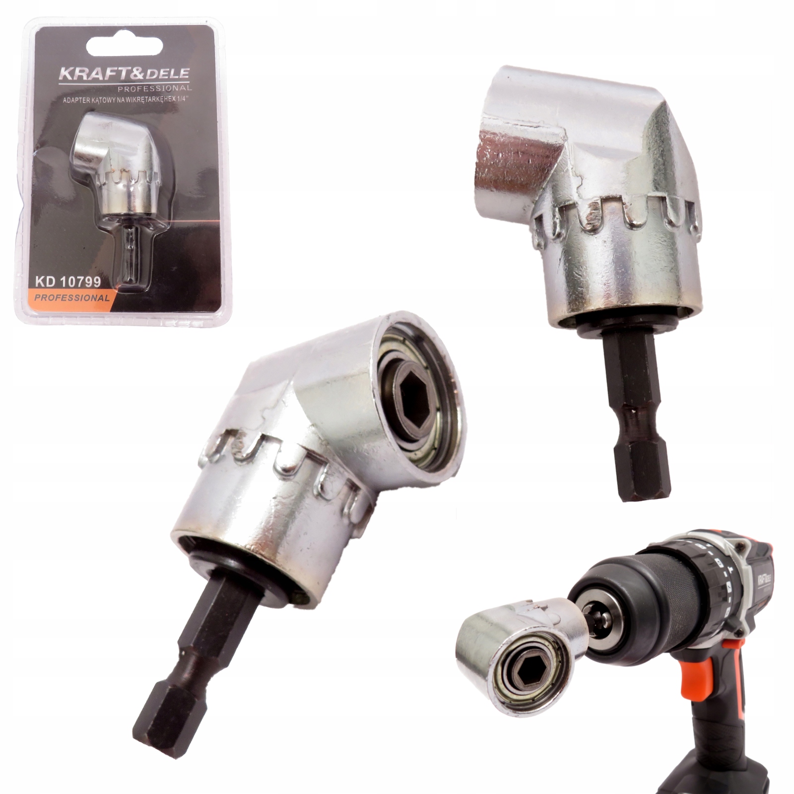ADAPTER NA WKRĘTARKĘ KĄTOWY 105° HEX 1/4" KD10799