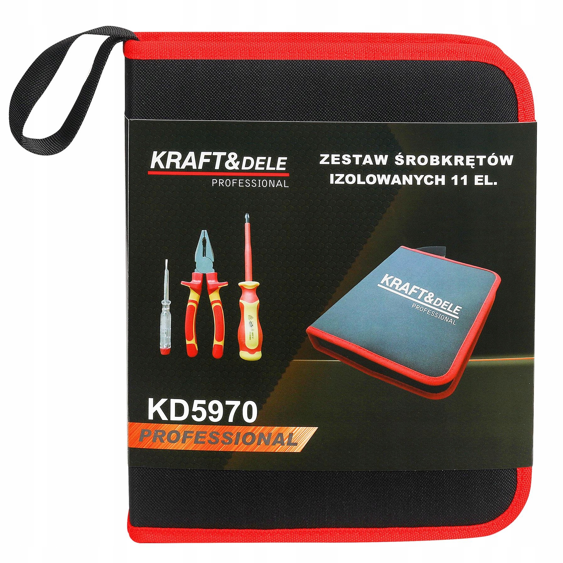Zestaw Narzędzi Izolowanych Elektryka 11 Elementów do 1000V Kraft&Dele