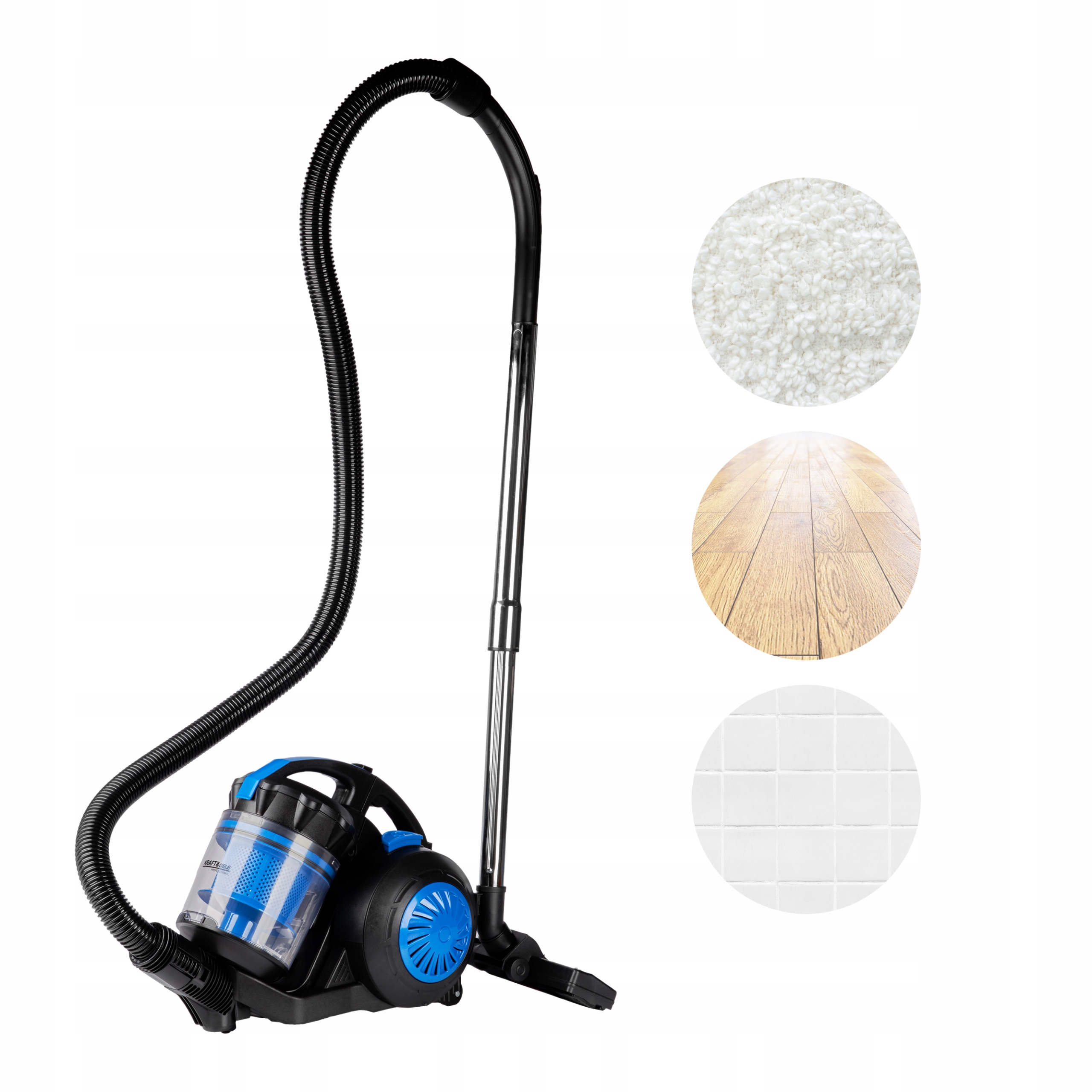 Odkurzacz BEZWORKOWY CYKLONOWY LEKKI MOCNY TURBO MOC 4000W HEPA Kraft&Dele