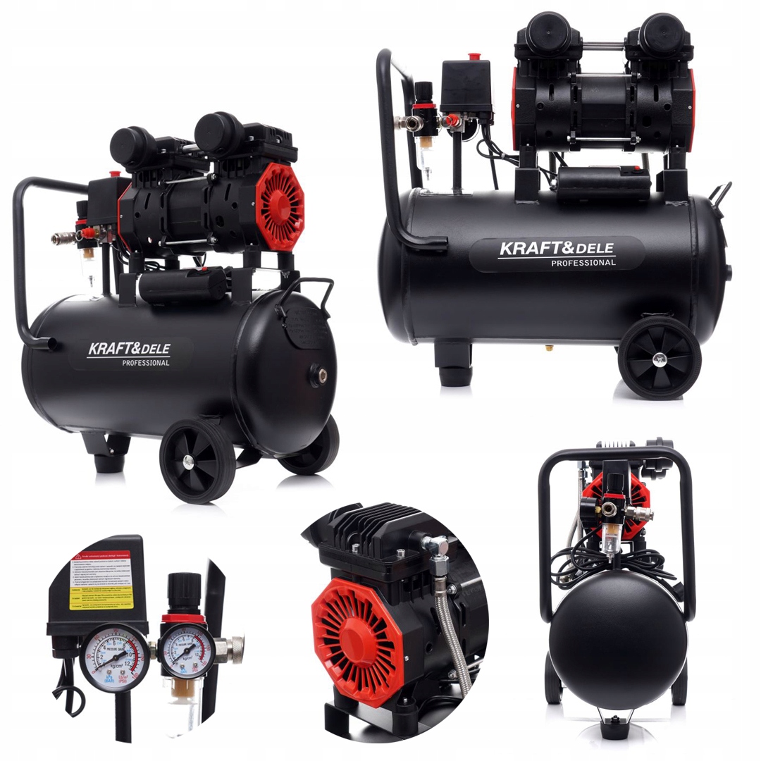 Kompresor Bezolejowy Kraft&Dele 8 Bar 50L 150W 2800 obr/min.