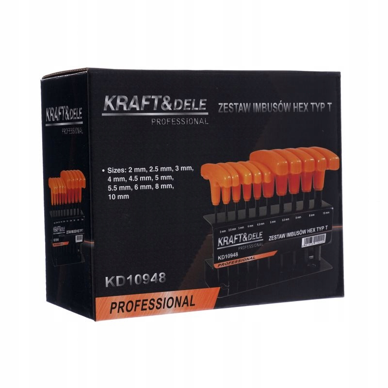 ZESTAW KLUCZE IMBUSOWE IMBUSY 2-10MM SZEŚCIOKĄTNE 10 ELEMENTÓW KD10948