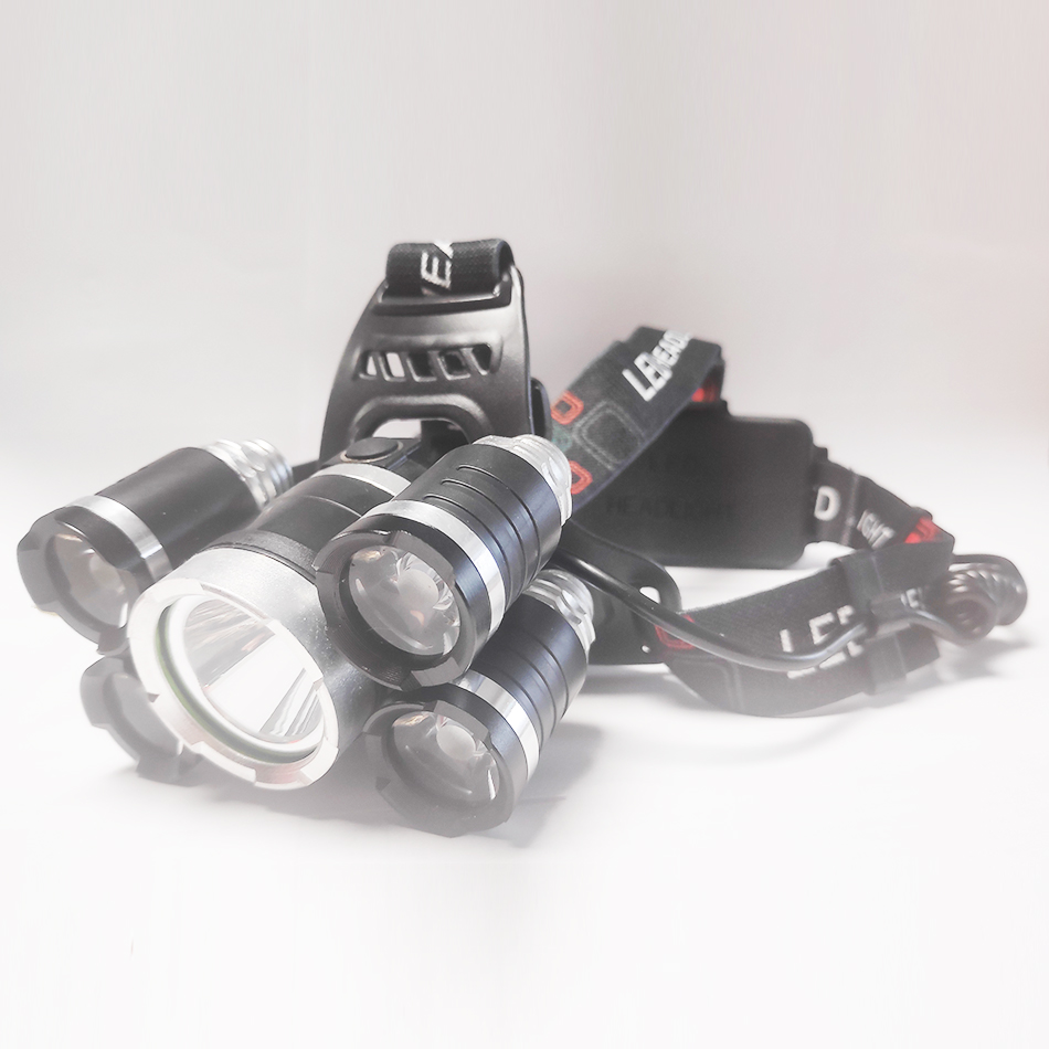 LATARKA CZOŁOWA CZOŁÓWKA LAMPKA T6 LED AKUMULATOROWA 5 DIOD KD1247