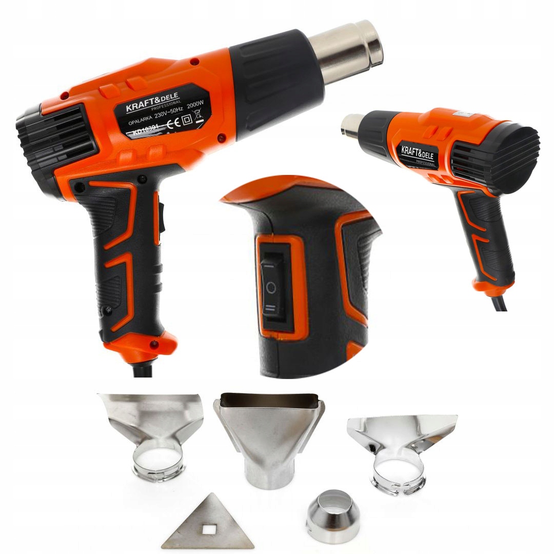 Opalarka Elektryczna 2 Tryby Pracy 2000 W 230 V 550 °C Kraft&Dele