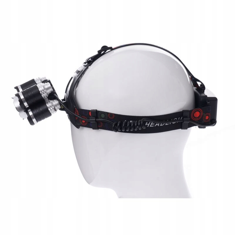 Latarka Czołowa 5 X Led T6 Cree Czołówka Bateria Kraft&Dele