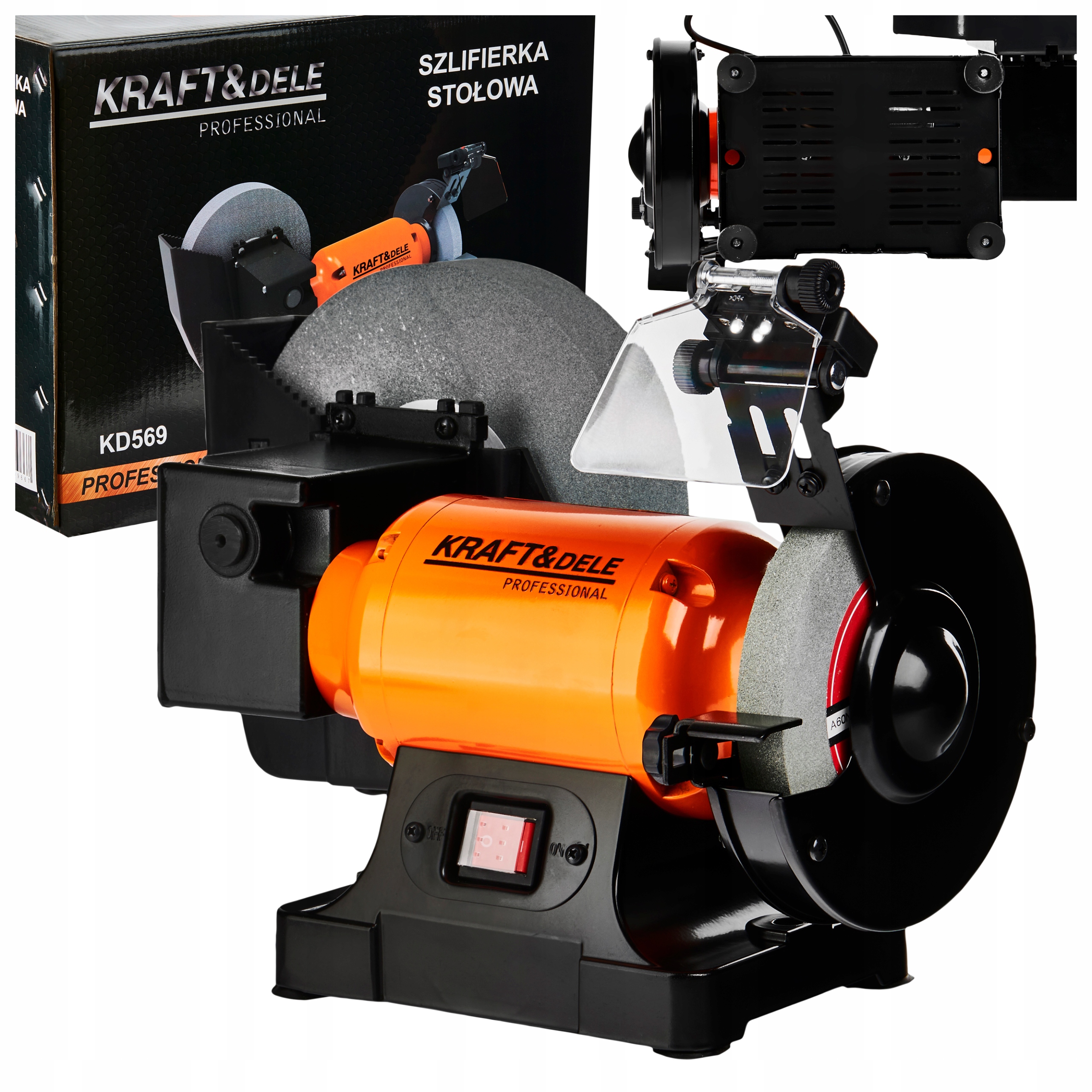 Szlifierka Stołowa Wielofunkcyjna 2x Kamień Sucho Mokro 1800W 230V 2980RPM