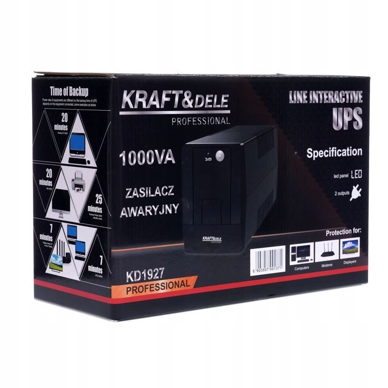 ZASILACZ AWARYJNY UPS 1000VA LED KD1927